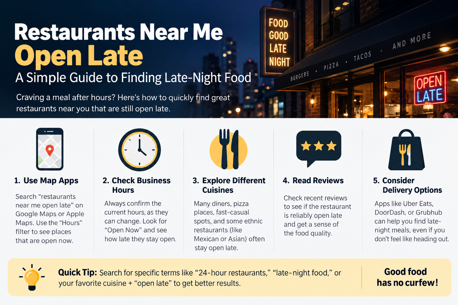 restaurants near me open late