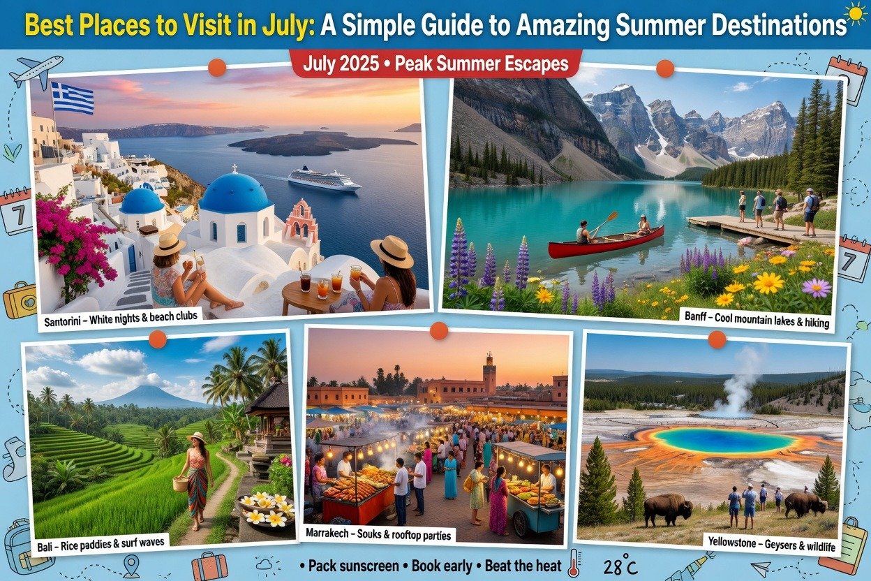 best places to visit in july